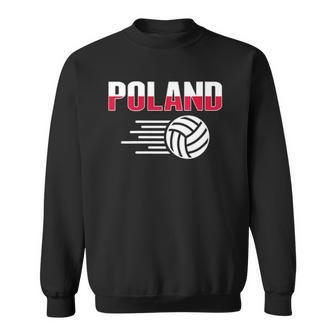 Womens Poland Volleyball Lovers Jersey - Polish Flag Sport Fans Sweatshirt | Mazezy