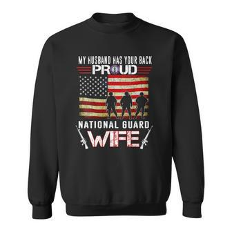 Womens Proud Army National Guard Wife US Military Gift Sweatshirt | Mazezy