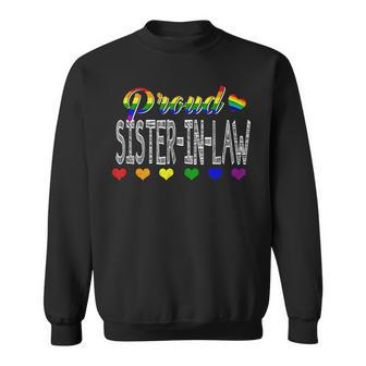 Womens Proud Sister-In-Law Lgbt Gay Pride Month Lgbt Sweatshirt - Thegiftio UK