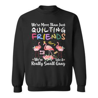 Womens Quilting Lover Floral Quilter Sewer Flamingo Novelty V2 Sweatshirt - Thegiftio UK