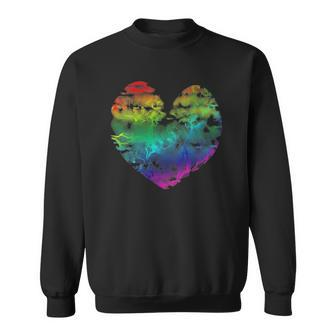 Womens Rainbow Cloudy Heart Lgbt Gay & Lesbian Pride Gift Sweatshirt | Mazezy