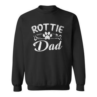 Womens Rottie Dad Funny Rottweiler Dog Pet Lover Owner Daddy Father V-Neck Sweatshirt - Thegiftio UK