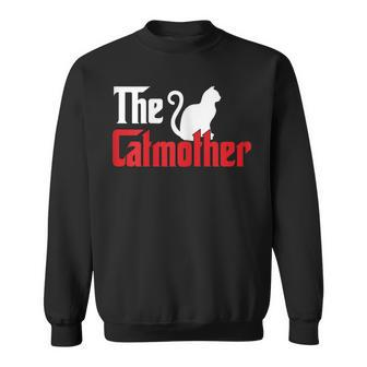 Womens The Catmother Funny Cat Mom Gift Cat Lover Sweatshirt - Thegiftio UK