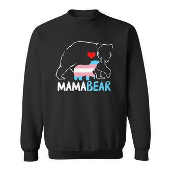 Womens Trans Mama Bear Proud Mom Rainbow Transgender Mothers Day Sweatshirt | Mazezy
