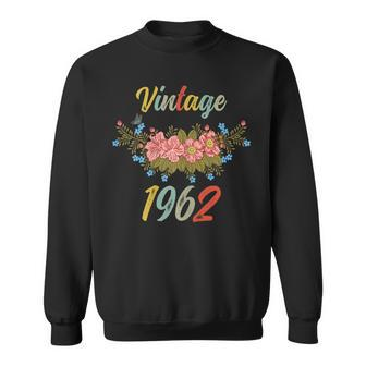 Womens Vintage 1962 Floral 60Th Birthday Sweatshirt - Seseable