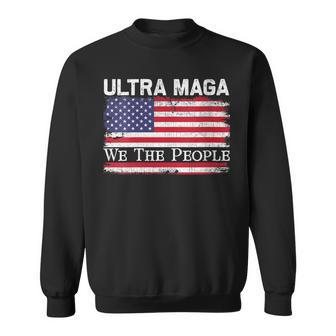 Womens We Are The People Men And Women Vintage Usa Flag Ultra Mega Sweatshirt - Seseable