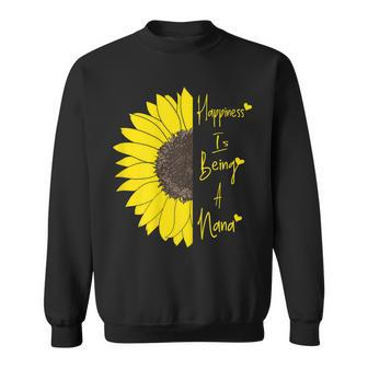 Womens Womens Happiness Is Being A Nana Sunflower Lover Grandma Sweatshirt - Thegiftio UK
