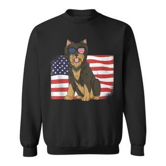 Yorkie Dad & Mom American Flag 4Th Of July Yorkshire Terrier Sweatshirt - Seseable