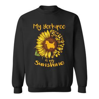 Yorkipoo Dog Is My Sunshine Sunflower Dog Paw Puppy Lover Sweatshirt - Thegiftio UK