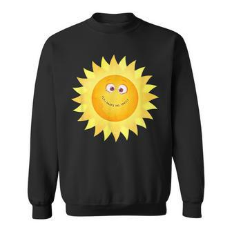 You Make Me Smile | Happy Sunshine Sunny Face Smiling Sun Sweatshirt - Thegiftio UK