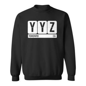 Yyz Toronto Canada Travel Souvenir Black Text Sweatshirt | Mazezy