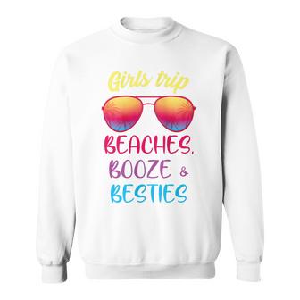 Womens Girls Trip Beaches Booze & Besties Matching Beach Vacation  V2 Sweatshirt