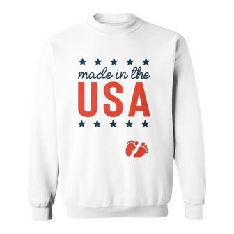4Th Of July Baby Pregnancy Announcement Made In The Usa Sweatshirt | Mazezy