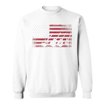 4Th Of July Gift For Men Dad Guitar Musician American Flag Sweatshirt - Seseable