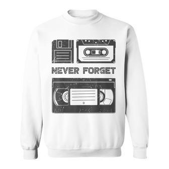 80S 90S Never Forget Retro Vintage Cassette Tape Sweatshirt - Thegiftio UK