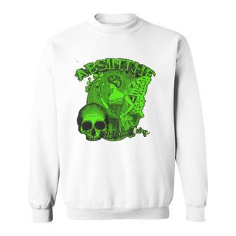 Absinthe Skull Green Fairy Retro Design Sweatshirt | Mazezy