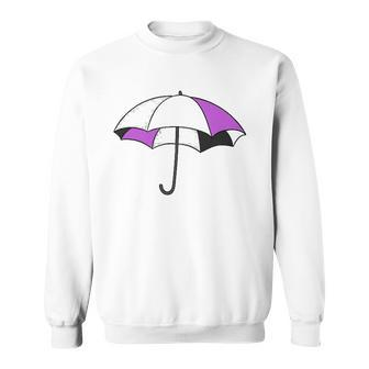Ace Asexual Pride Asexuality Purple Umbrella Pride Flag Sweatshirt | Mazezy