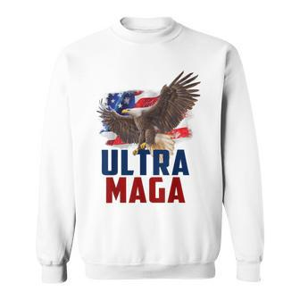 American Eagle Patriotic Fathers Day Ultra Maga Flag Design Sweatshirt - Monsterry
