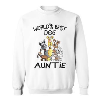 Auntie Gift Worlds Best Dog Auntie Sweatshirt - Seseable