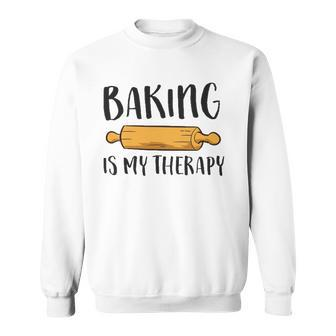 Baking Is My Therapy Funny Cookie Baking Baker Sweatshirt - Thegiftio UK