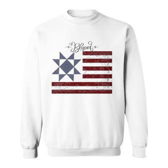Barn Quilt July 4Th Gifts Vintage Usa Flag S Sweatshirt | Mazezy