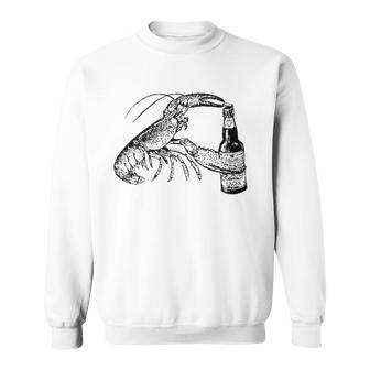 Beer Drinking Lobster Funny Craft Beer Gift Sweatshirt | Mazezy