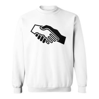 Biracial Handshake Black And White Unity Sweatshirt | Mazezy DE