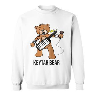Boston Keytar Bear Street Performer Keyboard Playing Gift Raglan Baseball Tee Sweatshirt | Mazezy