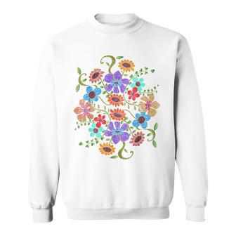 Botanical Flowers Vintage Floral Wildflower Botanical V2 Sweatshirt - Thegiftio UK