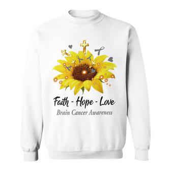 Brain Cancer Awareness Faith Hope Love Sweatshirt | Favorety CA