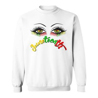 Bright Eyes Juneteenth African American Eye Black Flag V2 Sweatshirt | Favorety CA