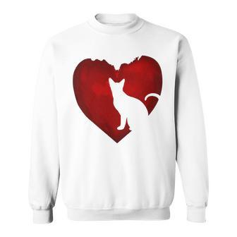 Cat Heart Shirt Cat Lovers Valentine Day Gifts For Couple Sweatshirt | Favorety AU