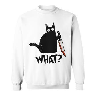 Cat What Murderous Black Cat With Knife Sweatshirt | Favorety AU