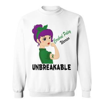 Cerebral Palsy Warrior Strong Women Green Ribbon Cerebral Palsy Cerebral Palsy Awareness Sweatshirt - Monsterry AU