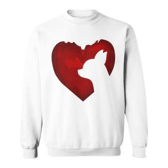 Chihuahua Shape With Red Heart Painting For Valentine Day Sweatshirt | Favorety AU