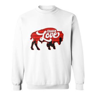 Choisissez Love Buffalo Stop Hate End Racism Choisissez Love Buffalo Sweatshirt | Mazezy