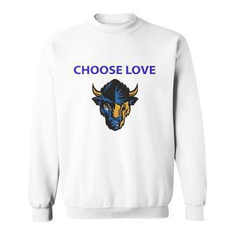 Choose Love Buffalo 2022 American Bison Head Retro Sweatshirt | Mazezy