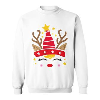 Christmas Unicorn Face Santicorn Cute V2 Sweatshirt | Favorety DE