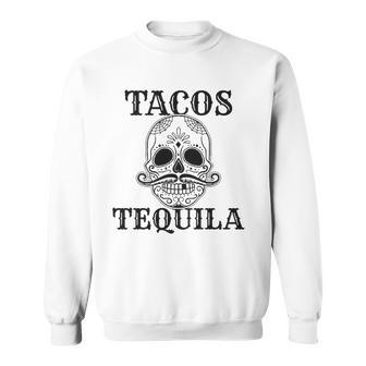 Cinco De Mayo Tacos & Tequila Sugar Skull Sweatshirt | Mazezy