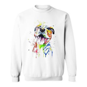 Colorful Pit-Bull Terrier Dog Love-R Dad Mom Boy Girl Funny Sweatshirt - Thegiftio UK