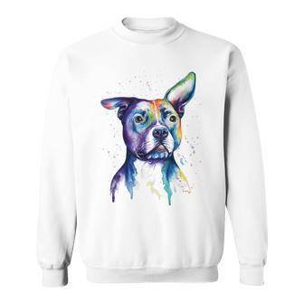 Colorful Pit-Bull Terrier Dog Love-R Dad Mom Boy Girl Funny Sweatshirt - Thegiftio UK