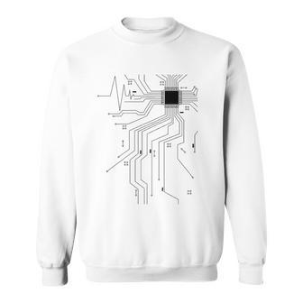 Computer Scientist Programmer Cpu Heart Board Funny Nerd Sweatshirt - Thegiftio UK