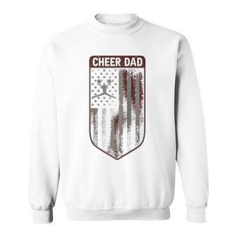 Cool Fathers Day 4Th Of July Us Flag Cheer Dad Design Sweatshirt - Seseable