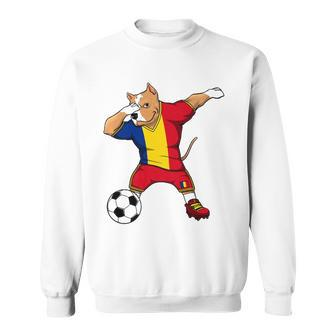 Dabbing Pitbull Romania Soccer Fans Jersey Romanian Football Sweatshirt | Mazezy