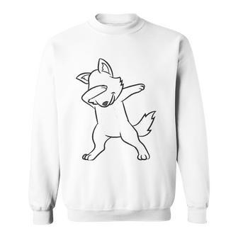 Dabbing Wolf Funny Wolf Lover Cute Wolves Sweatshirt - Thegiftio UK