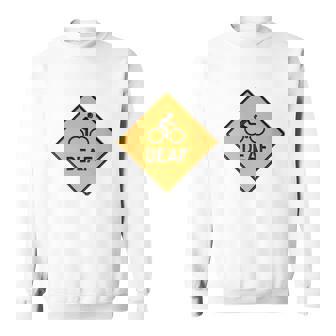 Deaf Cyclist Disability Warning - Back Print Biker Sweatshirt - Thegiftio