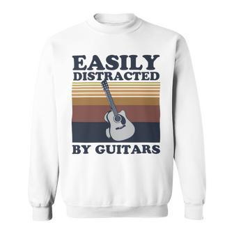 Easily Distracted By Guitars Quote For A Guitar Player Racerback Sweatshirt | Favorety DE