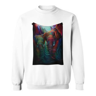 Elephant - Digital Painting Sweatshirt - Monsterry CA