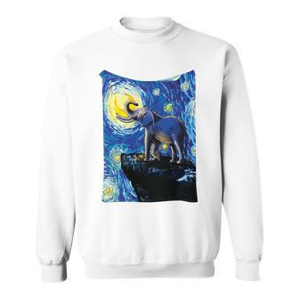 Elephant - Moon Night Sky Sweatshirt - Monsterry AU