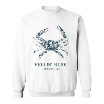 Feelin Blue Maryland Style Retro Crab Sweatshirt | Mazezy
